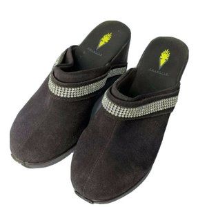 Volatile Womens Clog Wedge Heels Shoes Brown Leath